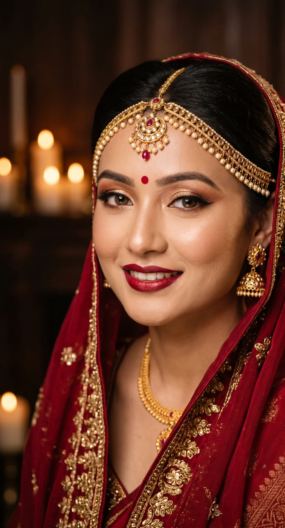 Bridal makeup close-up